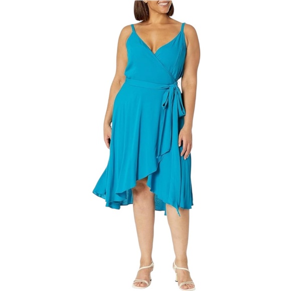 CITY CHIC Women’s Elegant Blue Wrap Dress - Picture 1 of 14